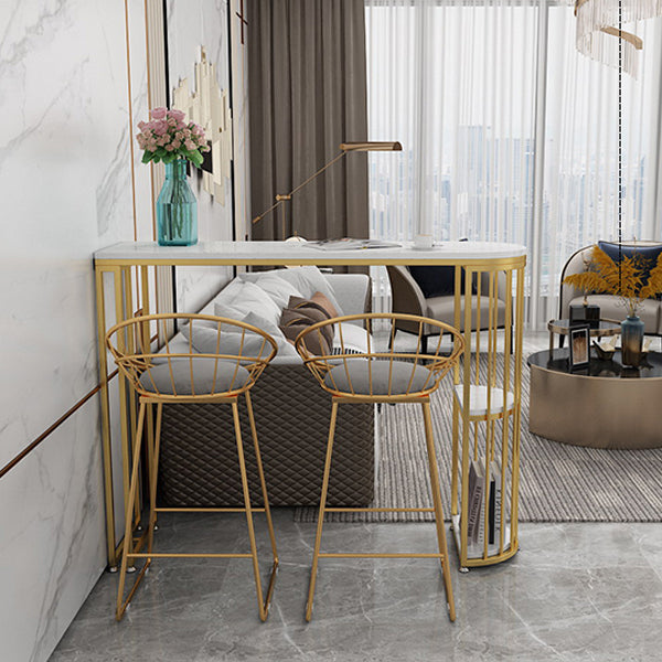 1/3 Pieces Oval Bar Stool and Table Set Glam Table and Stool Set