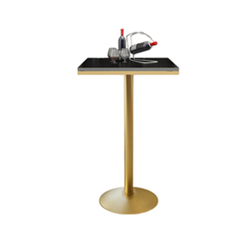 Glam Style Bar Table Set 1/2/3/5 Pieces Square Bar Table with Metal Stools