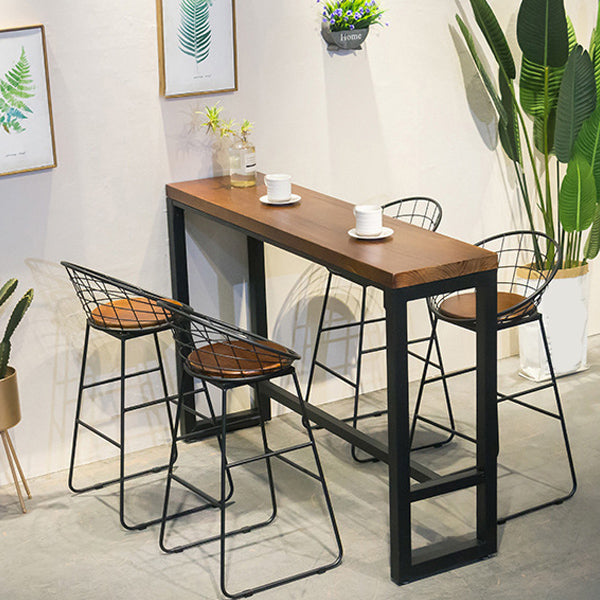 1/2/3/4/5 Pieces Modern Rectangular Pub Table Set Wooden Counter Table with Stools