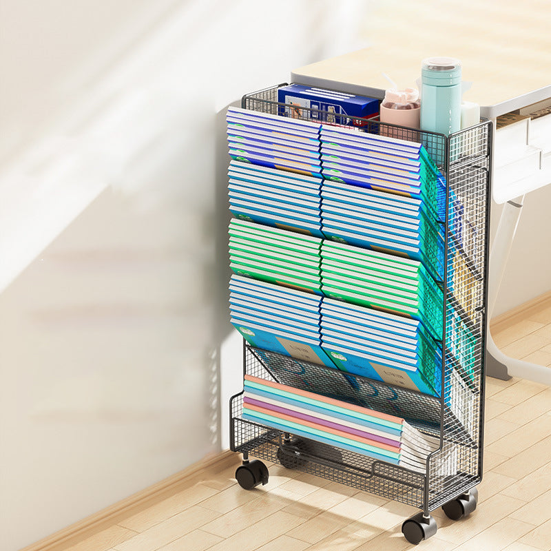 Contemporary Bookcase Vertical Metal Book Shelf for Study Room