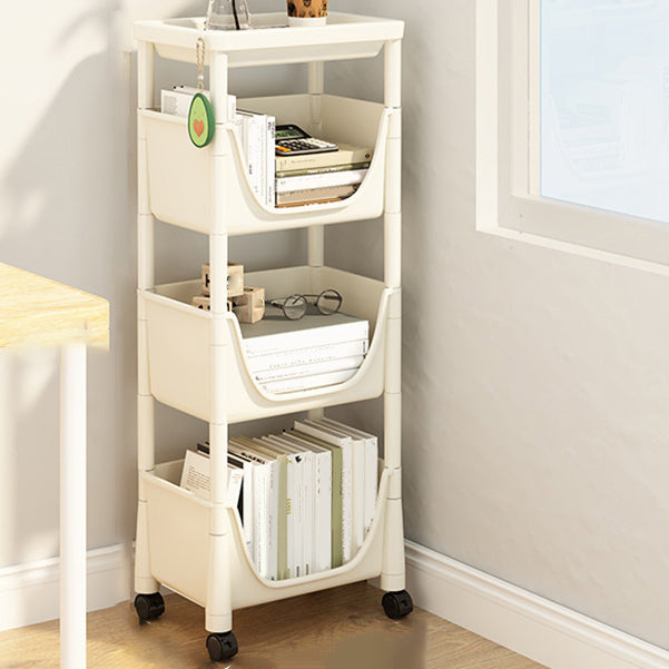 Contemporary Bookcase Vertical Plastic Book Shelf for Study Room