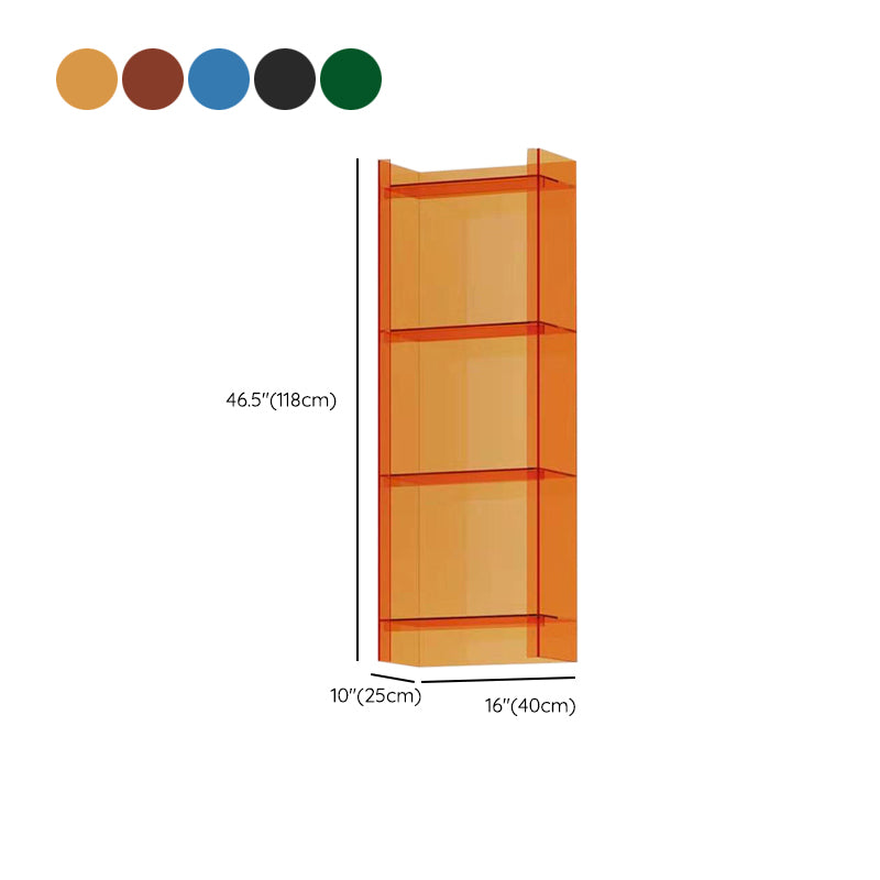 Glam Acrylic Bookcase Standard Shelf Bookshelf for Home Office 9.8" Wide