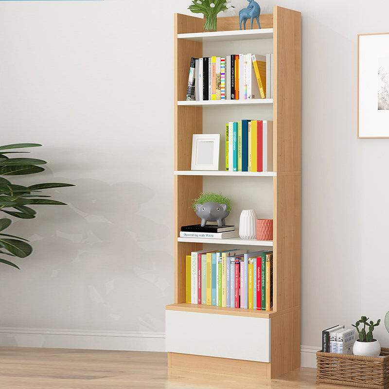 Engineered Wood Vertical Bookshelf Open Modern Shelf Bookcase for Study Room