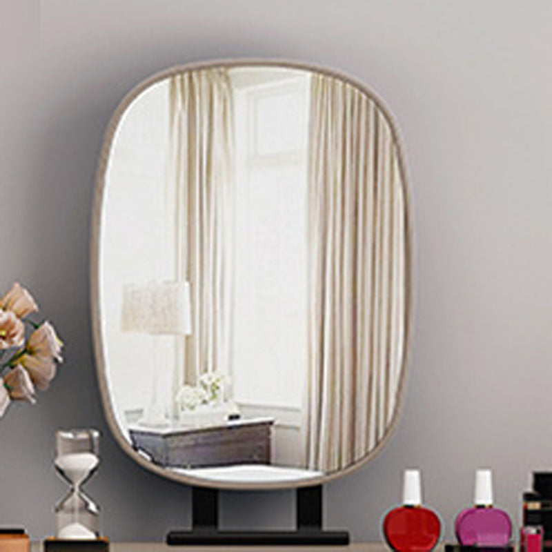 Bedroom Glam Double Drawers Faux Leather Standing Make-up Vanity