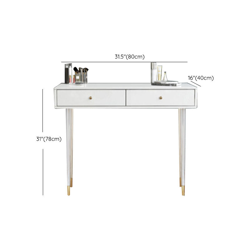 White Makeup Table With 2 Drawers 15.74 W X 29.52" H for Bedroom