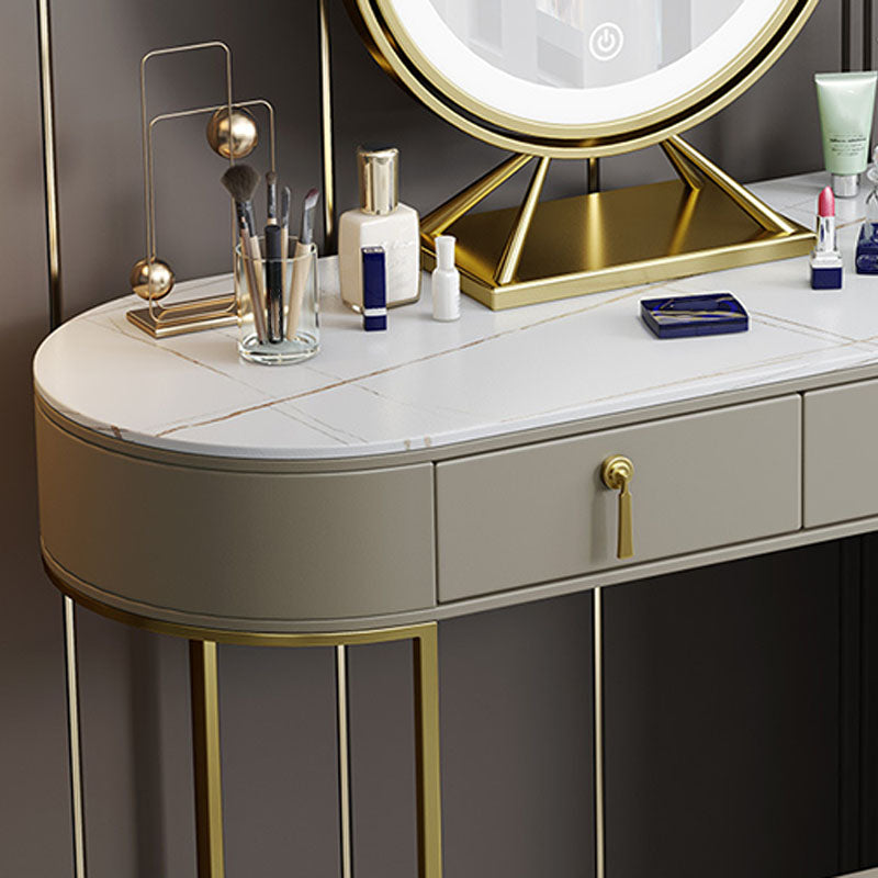 Contemporary Dressing Table Stool Set Slate Top Vanity Dressing Table