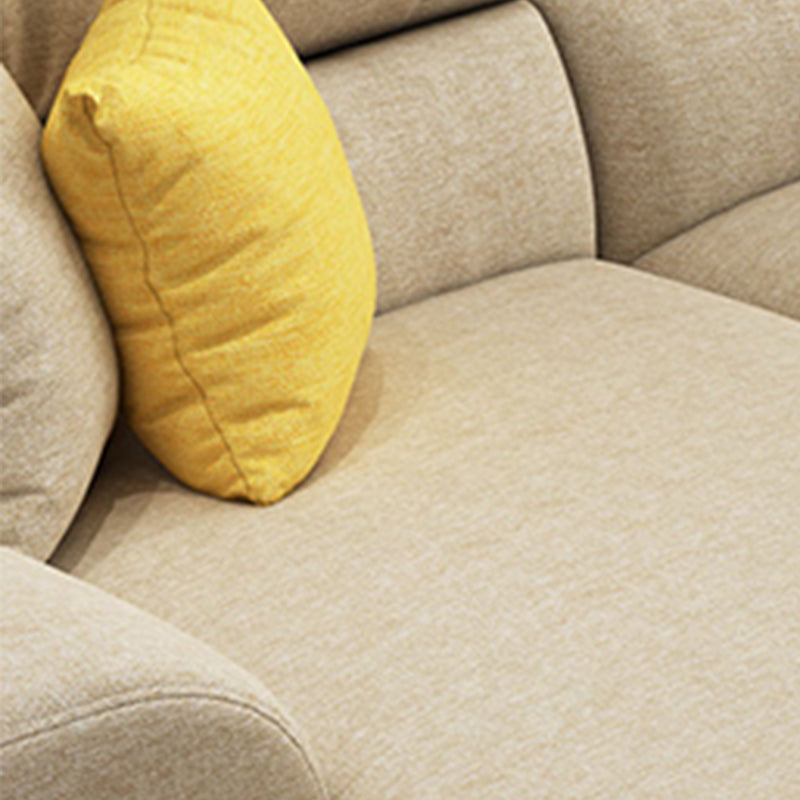 Nordic Cushions Recessed Arm Stationary Sofa Chaise Living Room Fabric