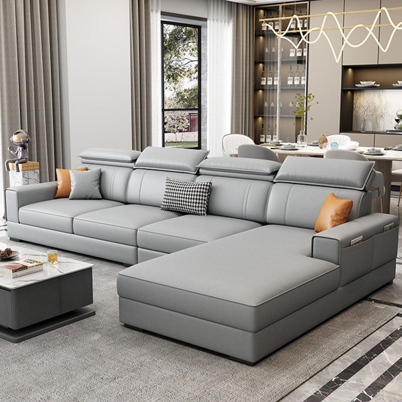 Stationary Faux Leather Living Room Seating Recessed Arm Cushions Nordic Sofa