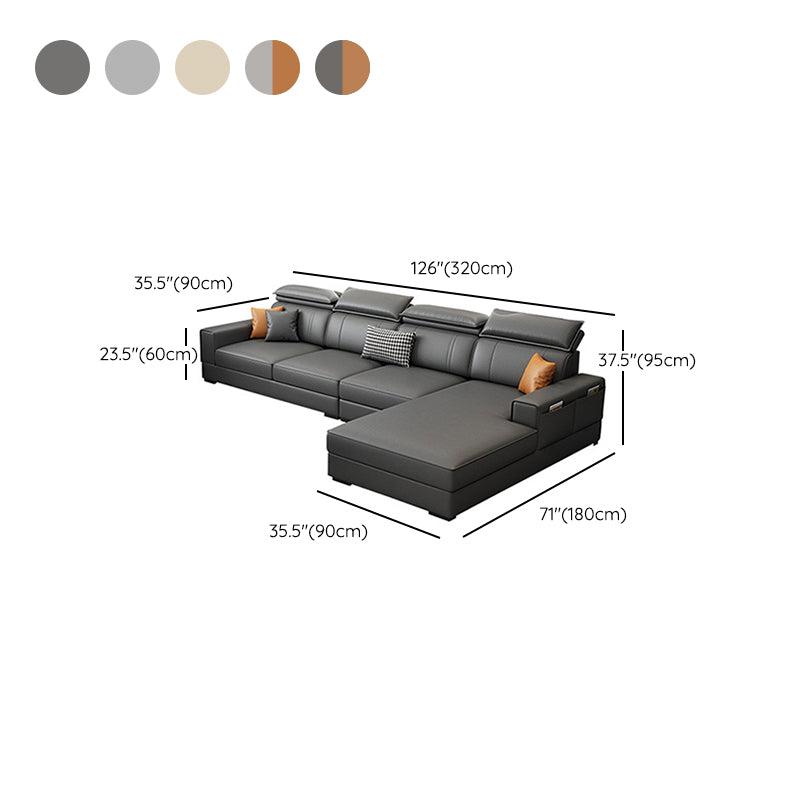 Stationary Faux Leather Living Room Seating Recessed Arm Cushions Nordic Sofa
