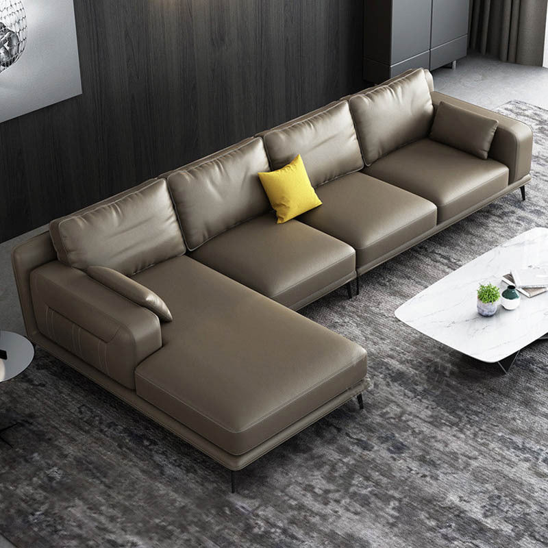 nordic Pillows Recessed Arm Living Room Seating Faux Leather Stationary