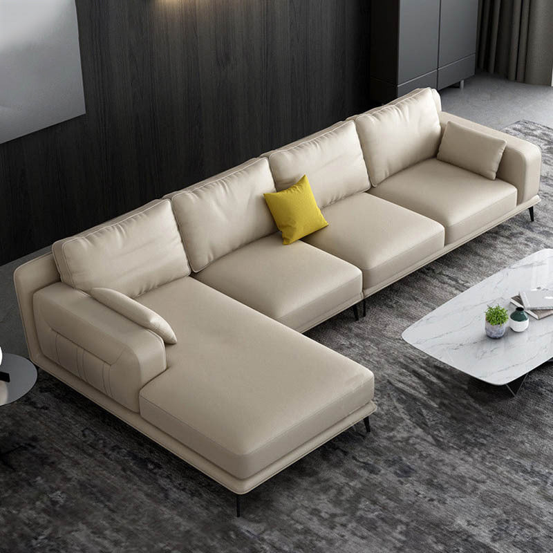 nordic Pillows Recessed Arm Living Room Seating Faux Leather Stationary