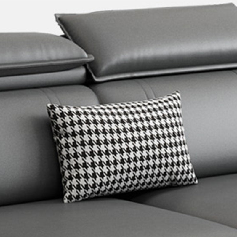 Nordic Cushions Recessed Arm Faux Leather Stationary with Storage Seating