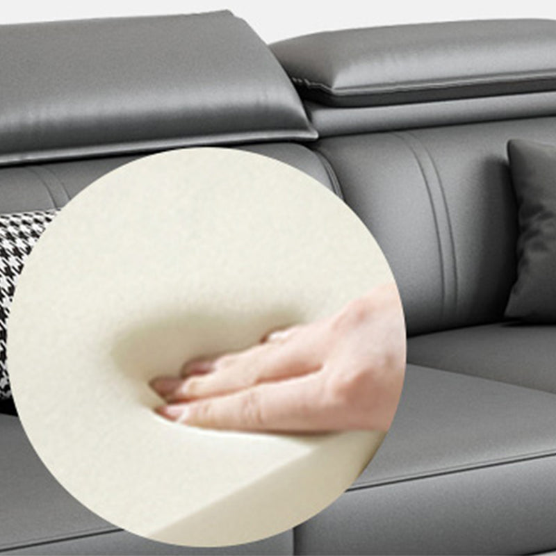 Nordic Cushions Recessed Arm Faux Leather Stationary with Storage Seating