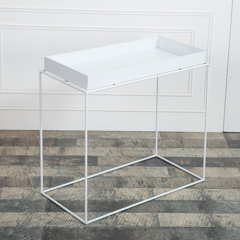 Mid-Century Black Corner Table Metal Frame Sofa Side End Table