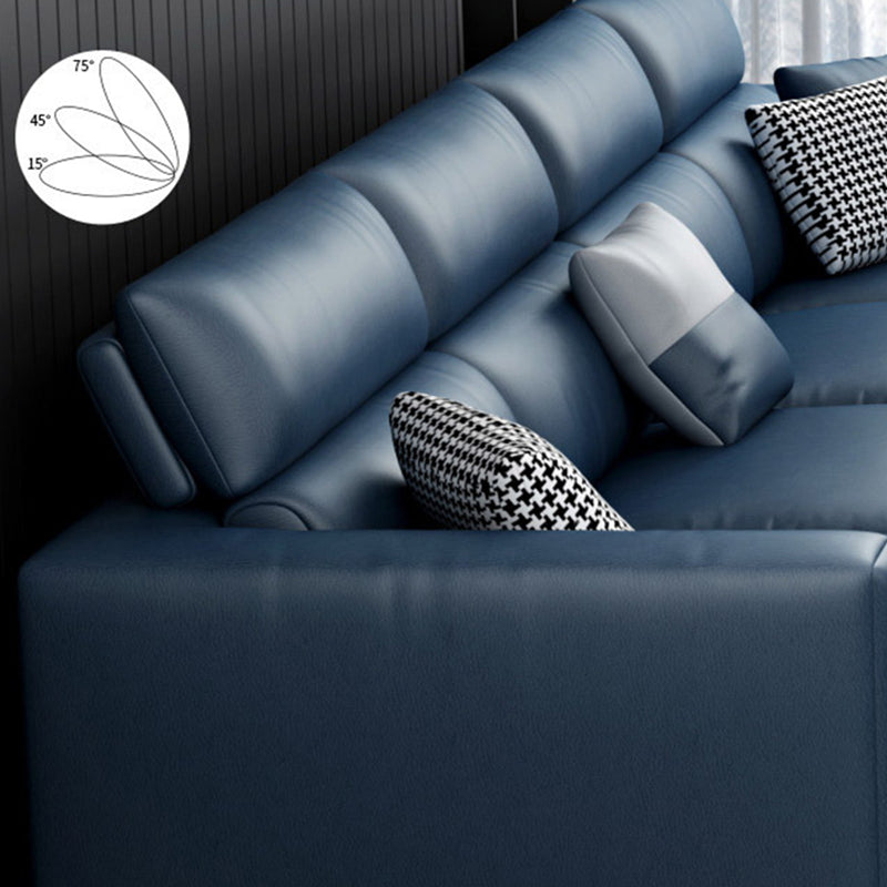 Modern Cushions Recessed Arm Living Room Faux Leather Seating