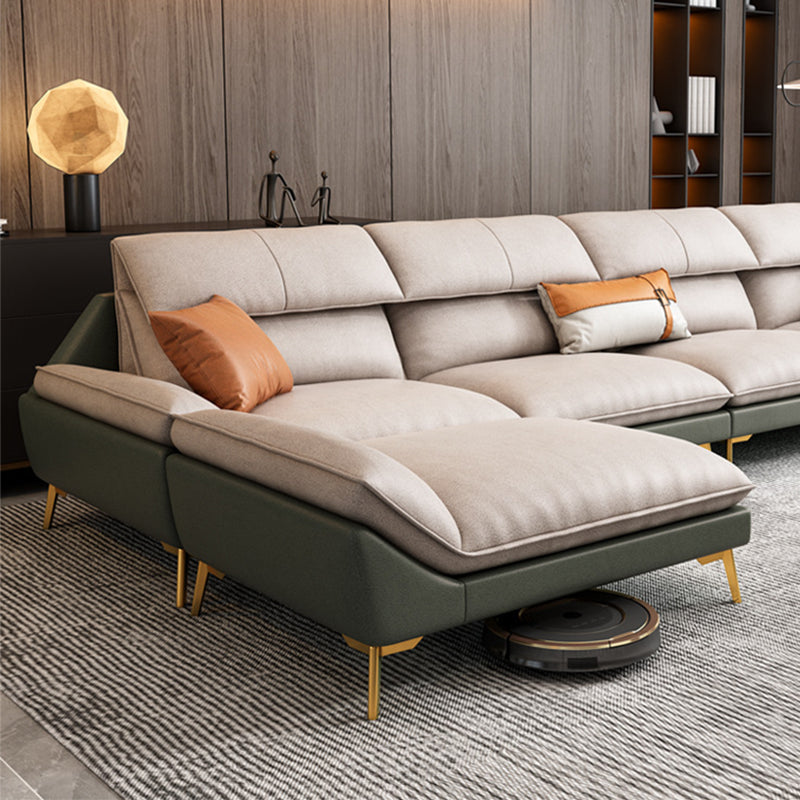 Modern Faux Leather Living Room Pillow Top Arm Cushions Seating