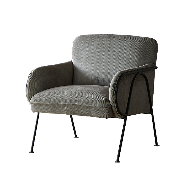 Modern Style Chair with Black Metal Basic Four Leg and Tight Back