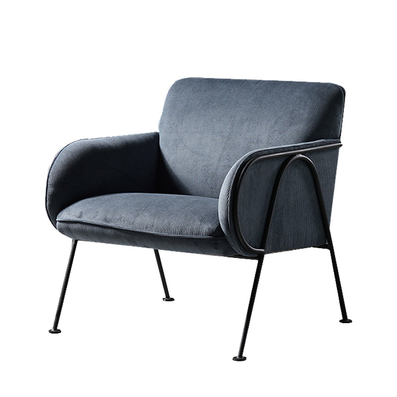 Modern Style Chair with Black Metal Basic Four Leg and Tight Back