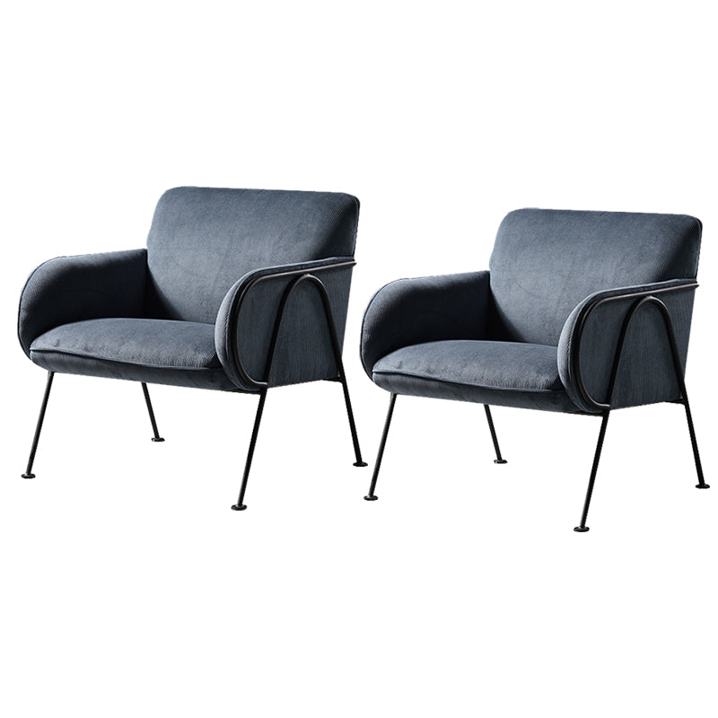 Modern Style Chair with Black Metal Basic Four Leg and Tight Back