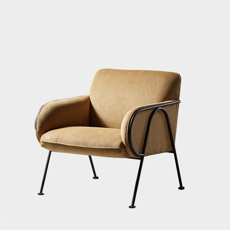 Modern Style Chair with Black Metal Basic Four Leg and Tight Back