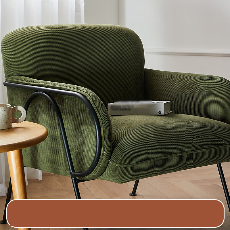 Modern Style Chair with Black Metal Basic Four Leg and Tight Back
