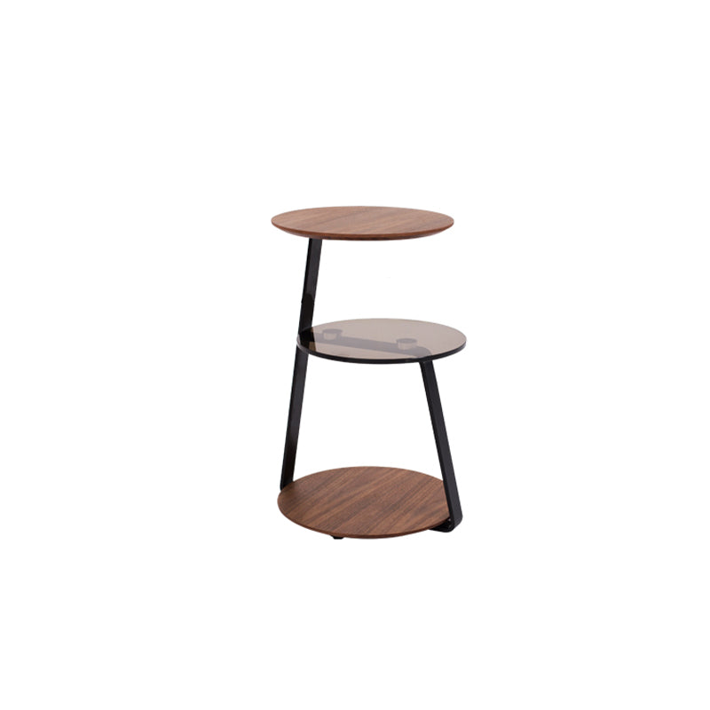 Modern Round Corner Table 3-Tier Side End Table with Storage