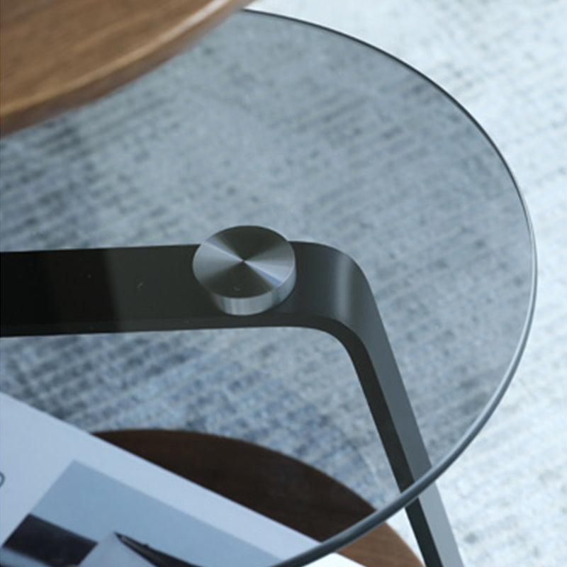Modern Round Corner Table 3-Tier Side End Table with Storage