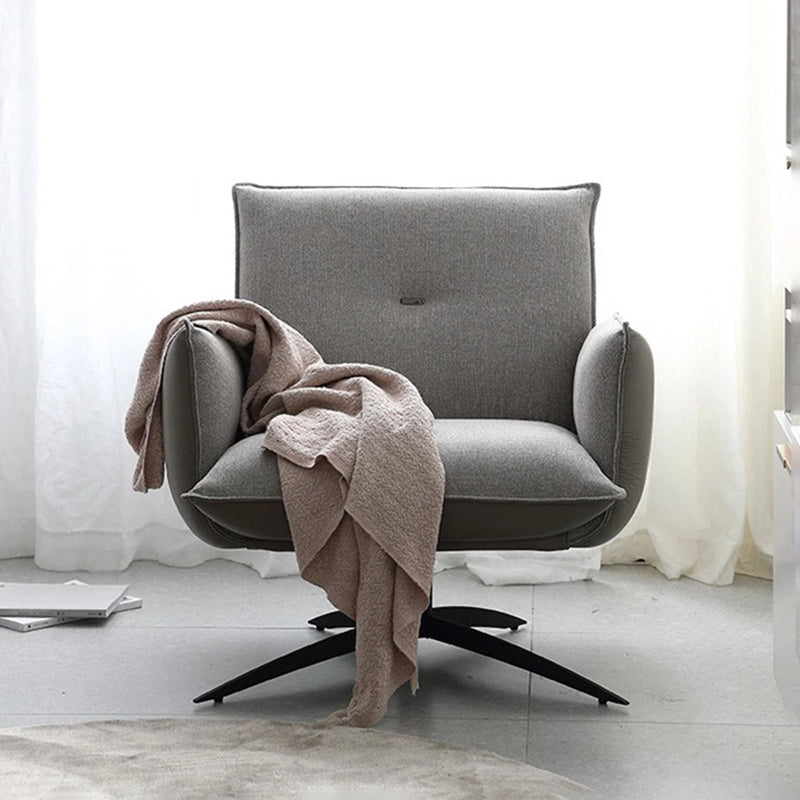 Contemporary Linen 4-Star Tight Back Accent Armchair in Grey