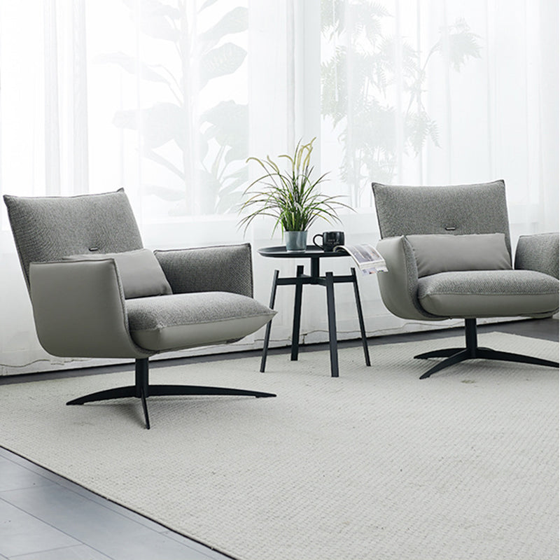 Contemporary Linen 4-Star Tight Back Accent Armchair in Grey
