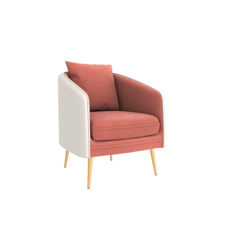Contemporary Sloped Arm Standard Sofa Tight Back Leather/Velvet Sofa