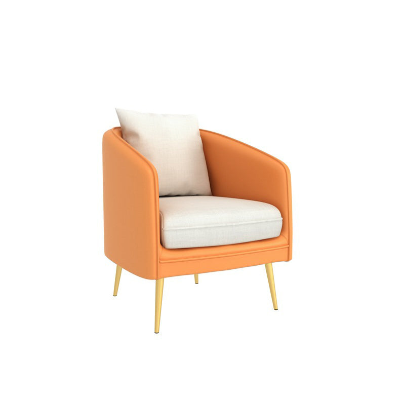 Contemporary Sloped Arm Standard Sofa Tight Back Leather/Velvet Sofa