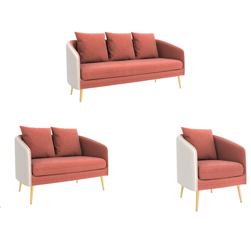 Contemporary Sloped Arm Standard Sofa Tight Back Leather/Velvet Sofa