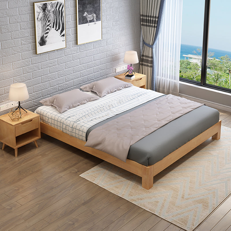 Contemporary Solid Color Wooden Bed Frame 9.84 " H Tatami Bed