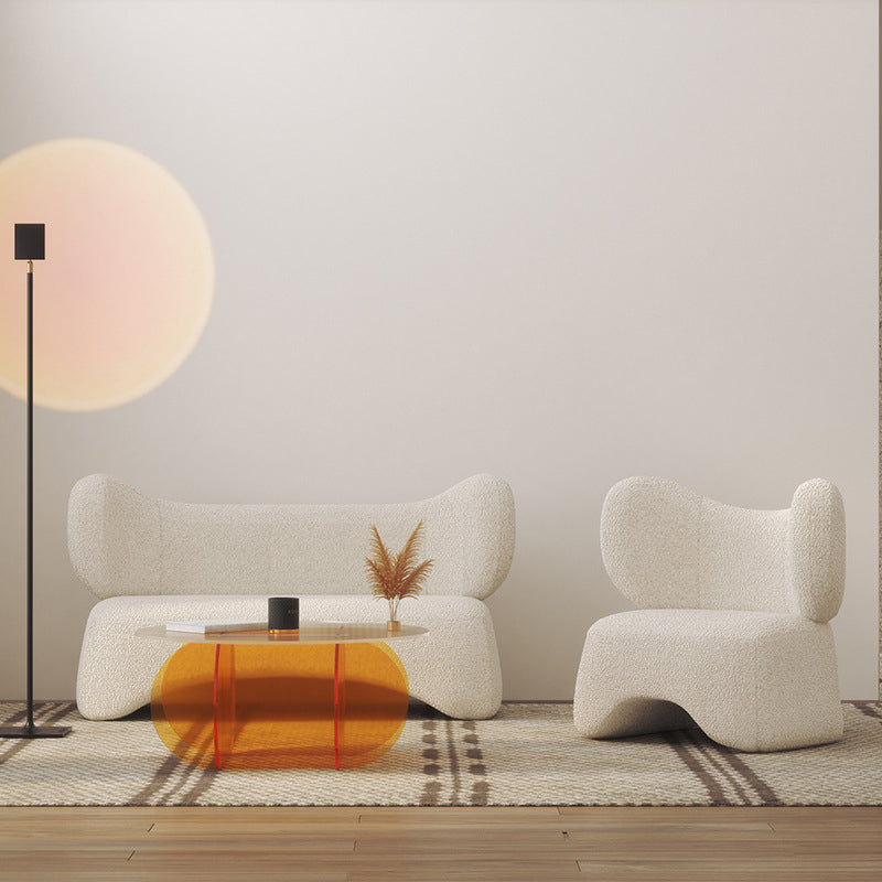 Contemporary Fabric Standard Settee Tight Back Tuxedo Arm Sofa