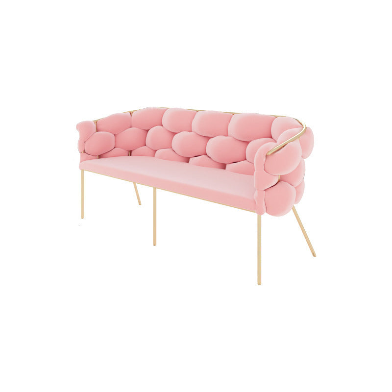 Contemporary Fabric Tuxedo Arm Settee Tight Back Standard Sofa