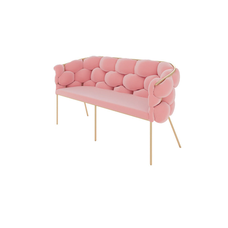 Contemporary Fabric Tuxedo Arm Settee Tight Back Standard Sofa