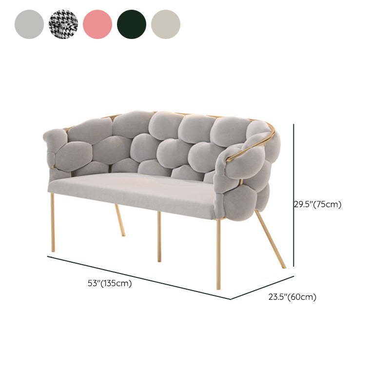 Contemporary Fabric Tuxedo Arm Settee Tight Back Standard Sofa