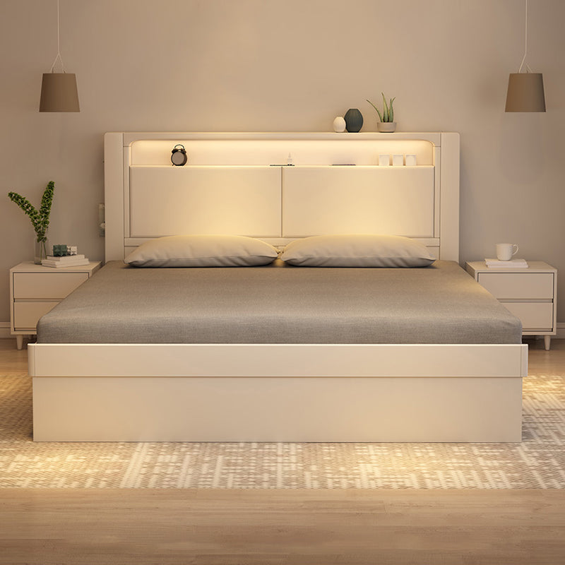 Modern & Contemporary Standard Bed Solid Wood Bed Frame with Headboard