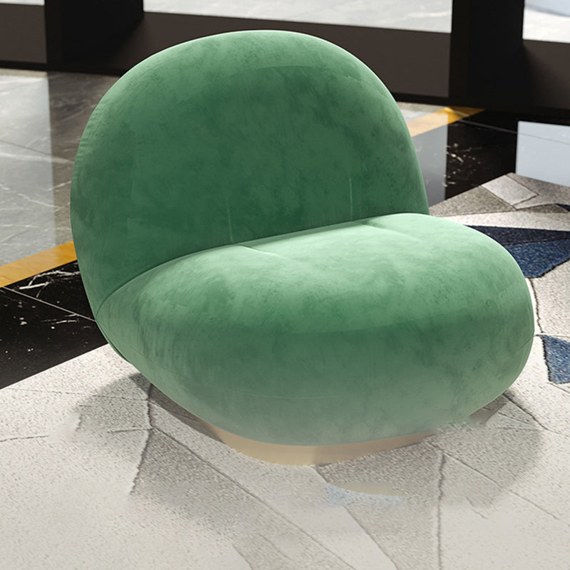 Contemporary Velvet Curved Sofa Tight Back Sloped Arm Settee
