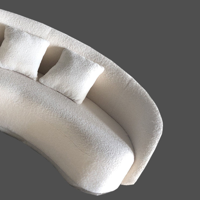 Contemporary Sloped Arm Curved Sofa Tight Back Fabric Settee