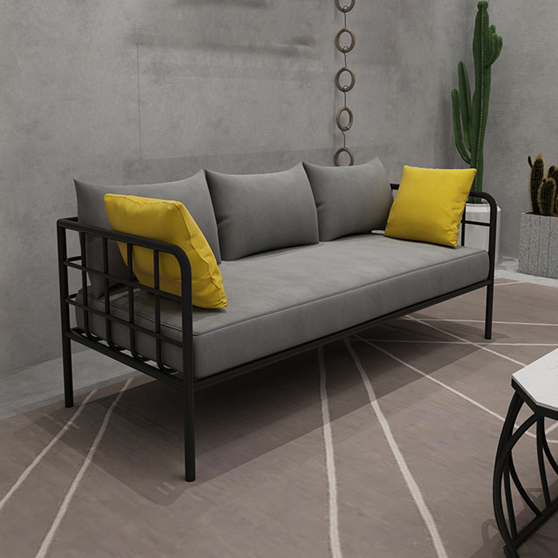 Contemporary Metal Square Arm Sofa  Fabric Cushions Sofa for Living Room