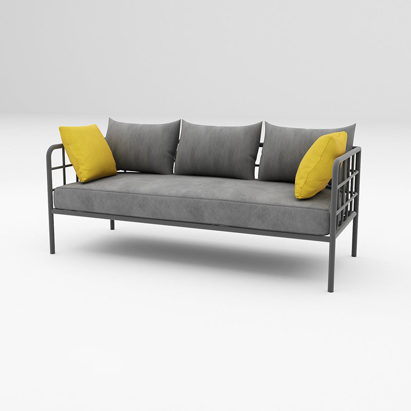 Contemporary Metal Square Arm Sofa  Fabric Cushions Sofa for Living Room