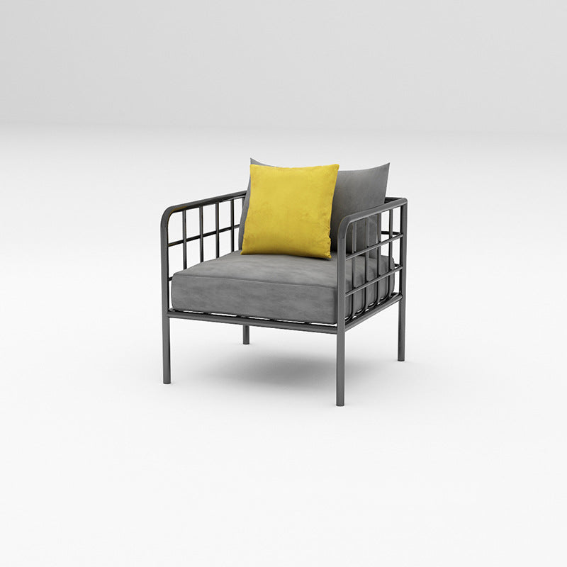 Contemporary Metal Square Arm Sofa  Fabric Cushions Sofa for Living Room