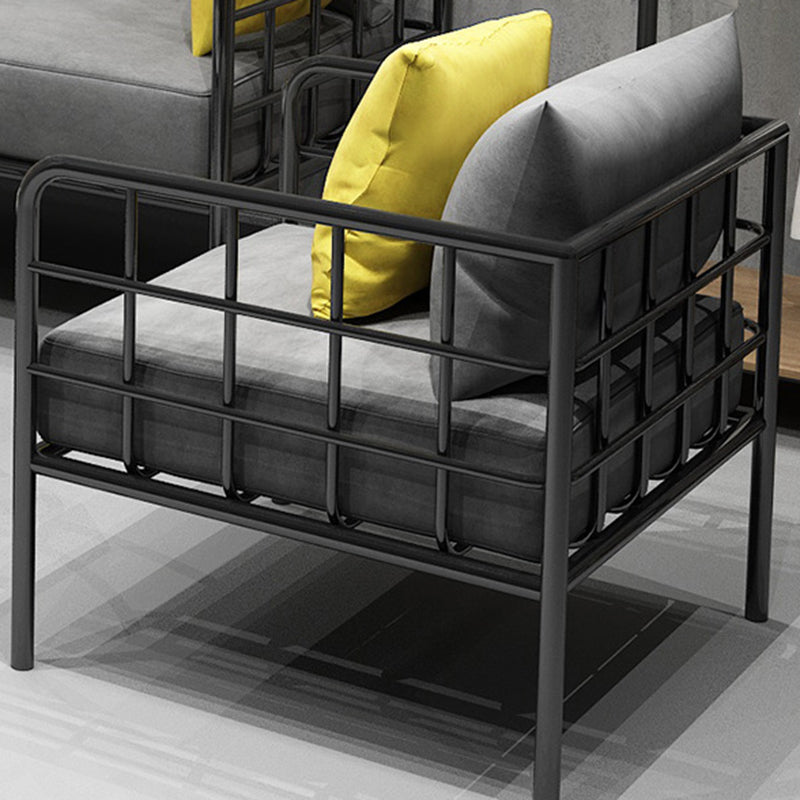 Contemporary Metal Square Arm Sofa  Fabric Cushions Sofa for Living Room