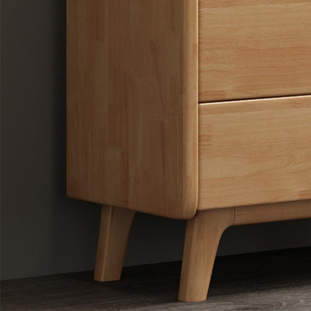 Contemporary Natural Rubberwood Chest with 1 Shelf and Drawers