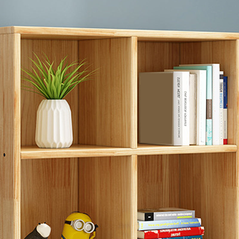 Contemporary Natural Accent Chest with 2 Drawers and Shelves in Pine Wood