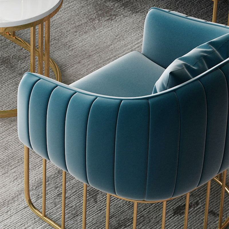 Contemporary Fabric Standard Settee Sloped Arm Tight Back Sofa