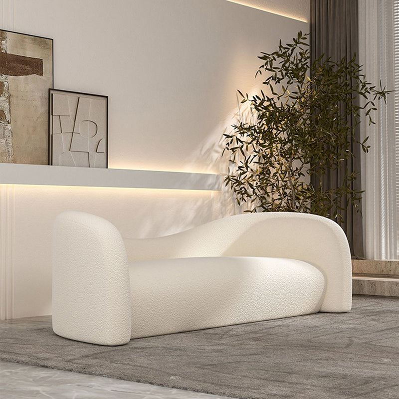 Contemporary Camel Back Fabric Settee Tuxedo Arm Standard Sofa