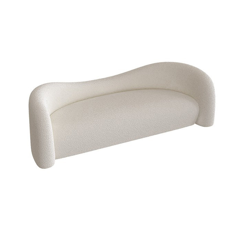 Contemporary Camel Back Fabric Settee Tuxedo Arm Standard Sofa