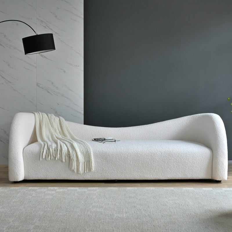 Contemporary Camel Back Fabric Settee Tuxedo Arm Standard Sofa